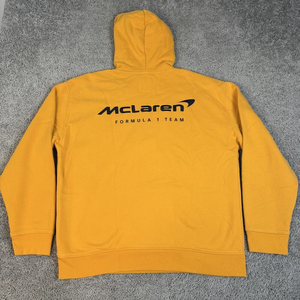 McLaren Hollister Hoodie Mens XL Formula One Team Yellow Black Logo Pockets